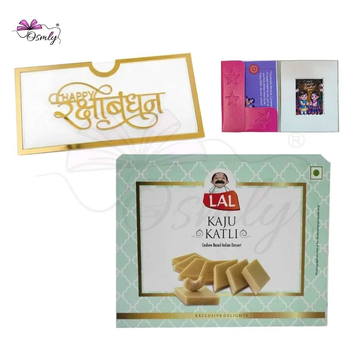 Gold Acrylic Cash Rakhi Envelope-Rakhi-BusienssJi-BusienssJi