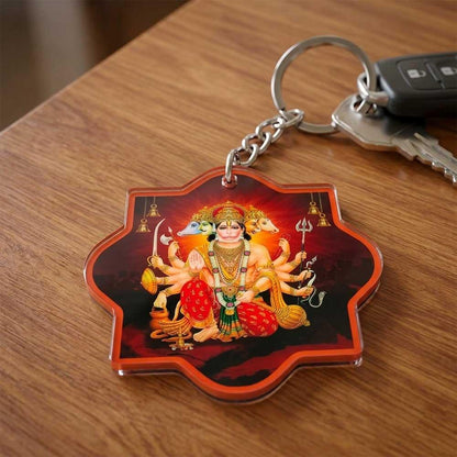 Acrylic_Panchmukhi_Hanuman_Kavach_keychain - OSMLY