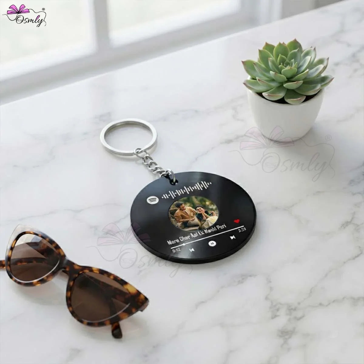 Black  Round Spotify Keychain-Key Chain-BusienssJi-BusienssJi