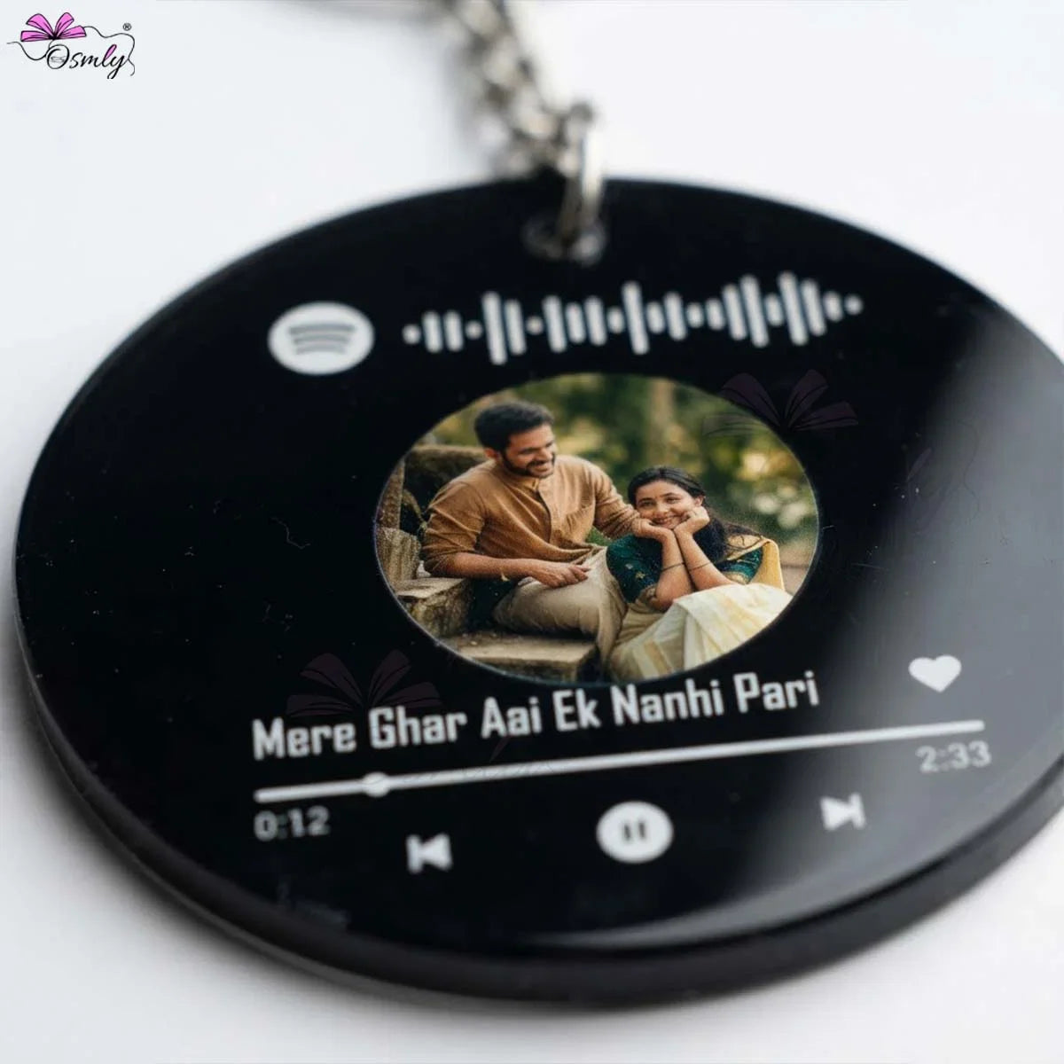 Black  Round Spotify Keychain-Key Chain-BusienssJi-BusienssJi