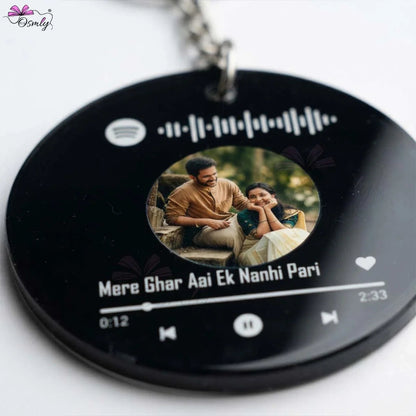 Black  Round Spotify Keychain-Key Chain-BusienssJi-BusienssJi