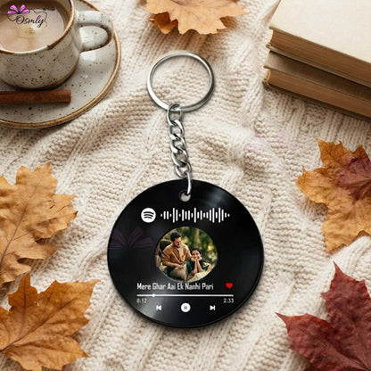 Black  Round Spotify Keychain-Key Chain-BusienssJi-BusienssJi