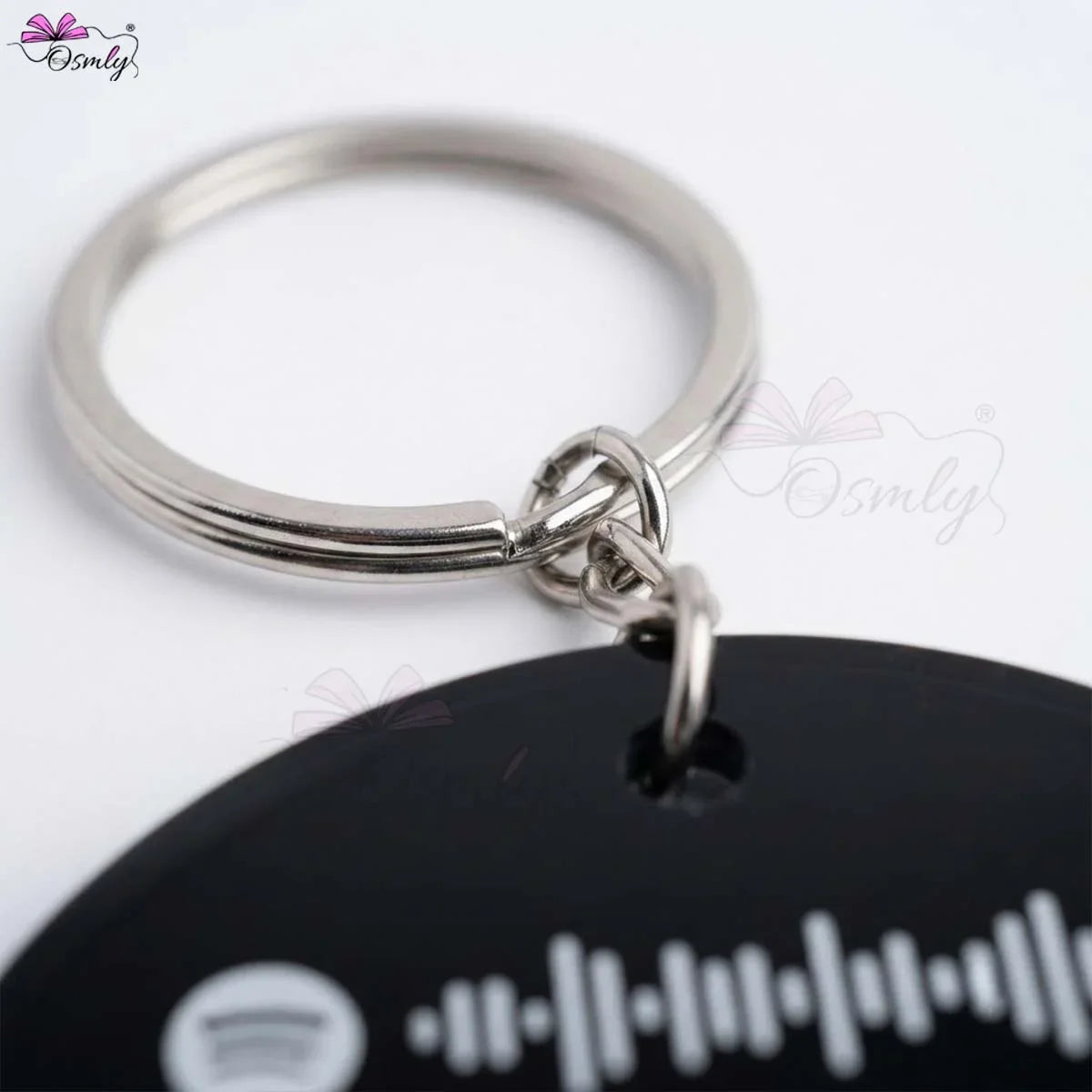 Black  Round Spotify Keychain-Key Chain-BusienssJi-BusienssJi