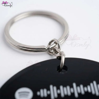 Black  Round Spotify Keychain-Key Chain-BusienssJi-BusienssJi