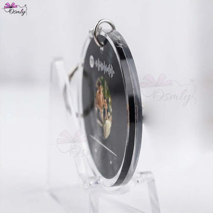 Black  Round Spotify Keychain-Key Chain-BusienssJi-BusienssJi