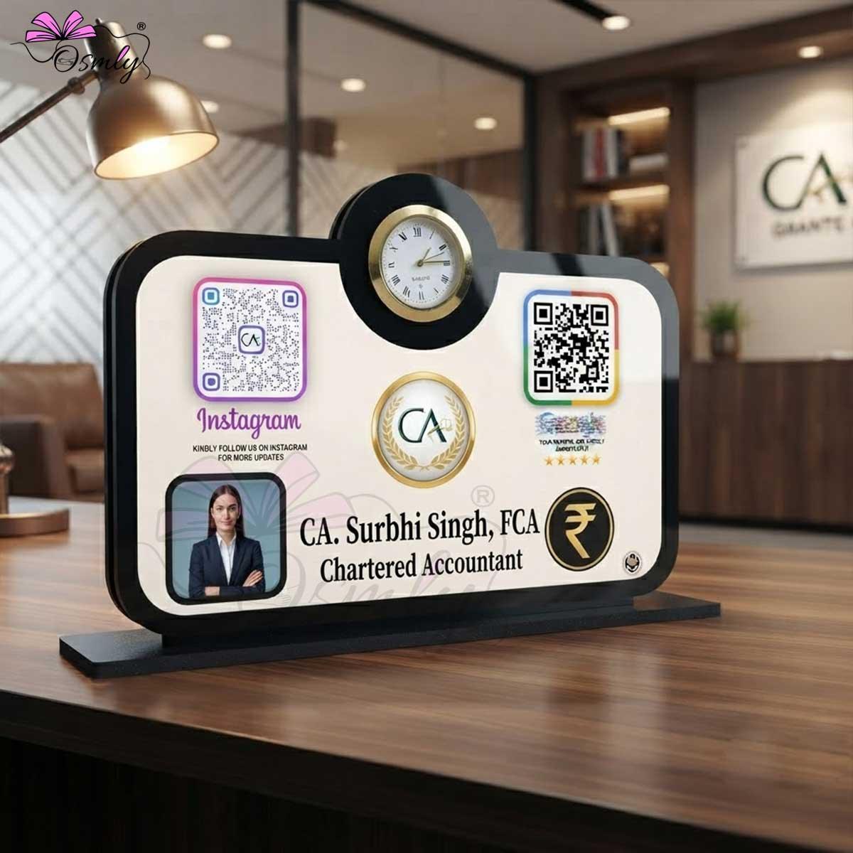 CA Clock QR Stand-QR Code Stand-BusienssJi-BusienssJi