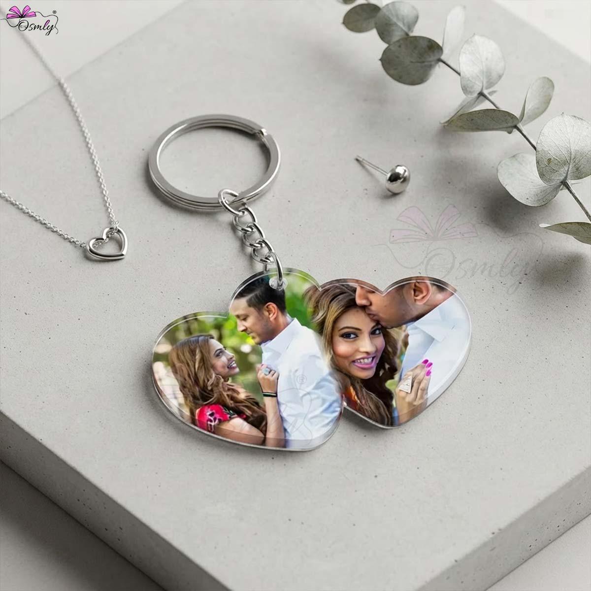 Couple Heart Acrylic Keychain-Key Chain-BusienssJi-BusienssJi