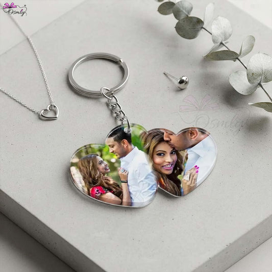 Couple Heart Acrylic Keychain-Key Chain-BusienssJi-BusienssJi