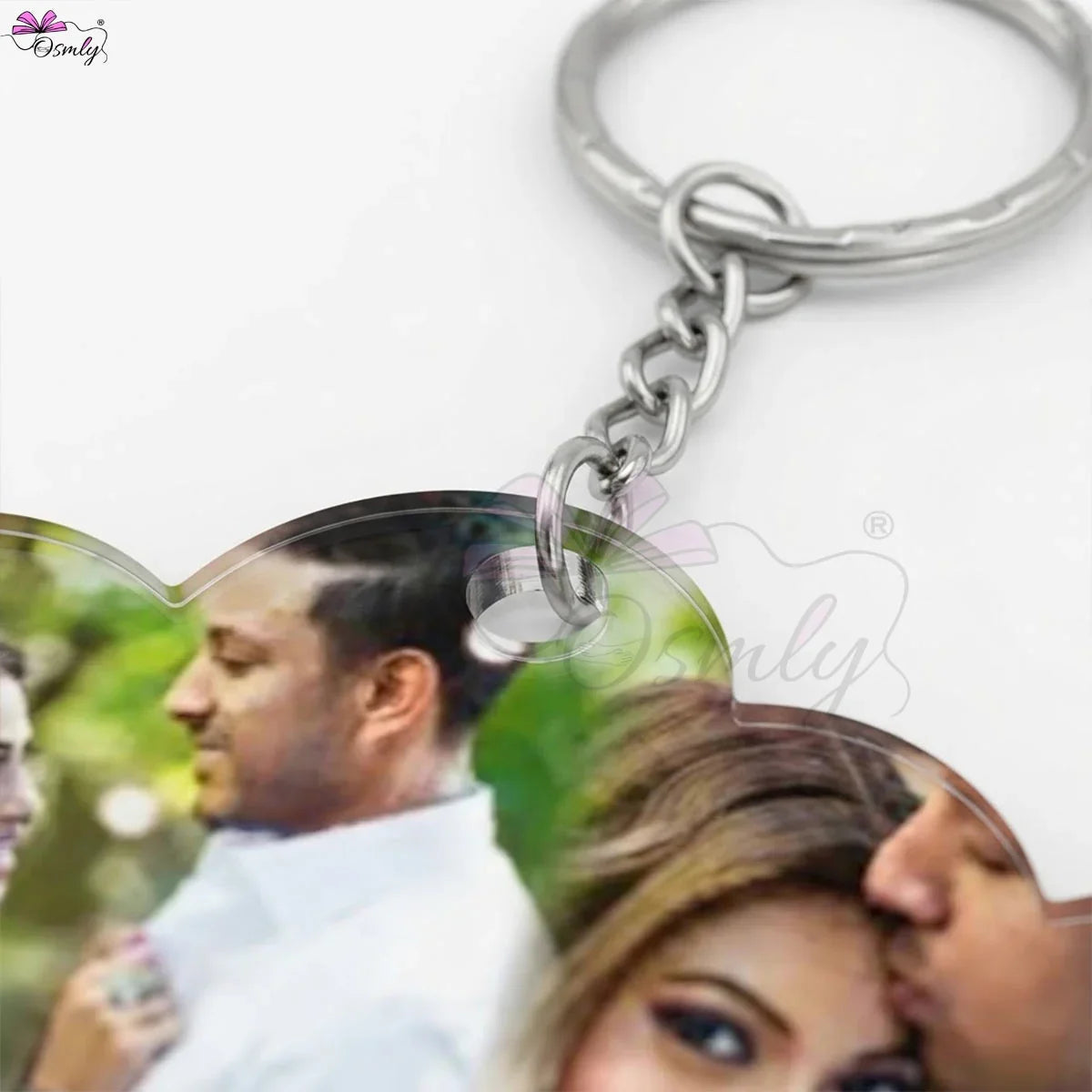 Couple Heart Acrylic Keychain-Key Chain-BusienssJi-BusienssJi