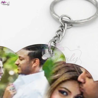 Couple Heart Acrylic Keychain-Key Chain-BusienssJi-BusienssJi