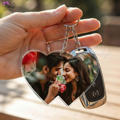 Couple Heart Acrylic Keychain-Key Chain-BusienssJi-BusienssJi
