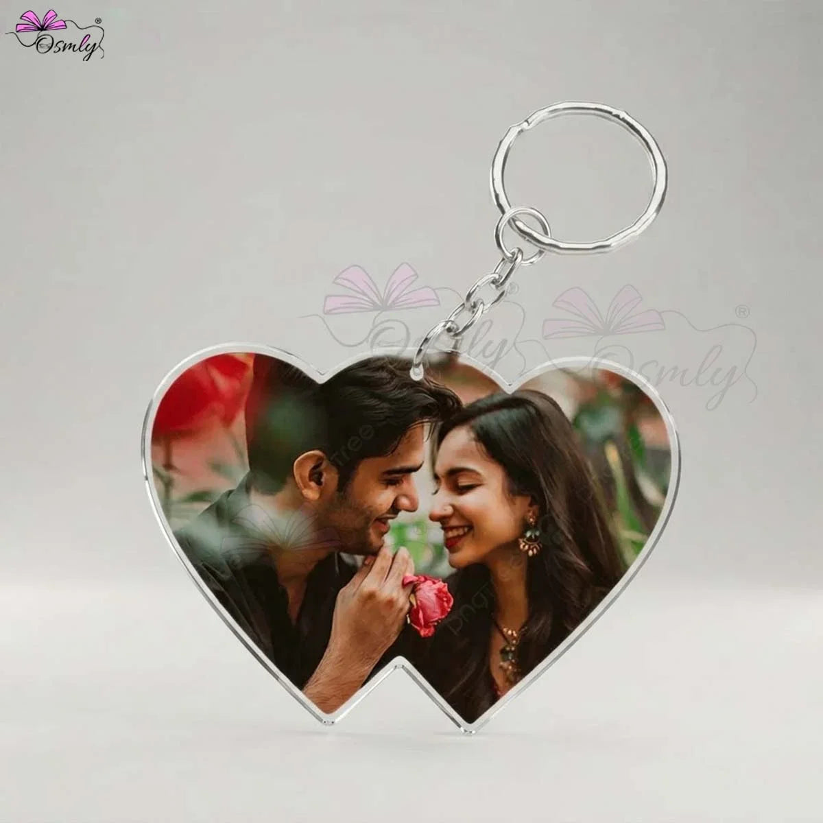 Couple Heart Acrylic Keychain-Key Chain-BusienssJi-BusienssJi