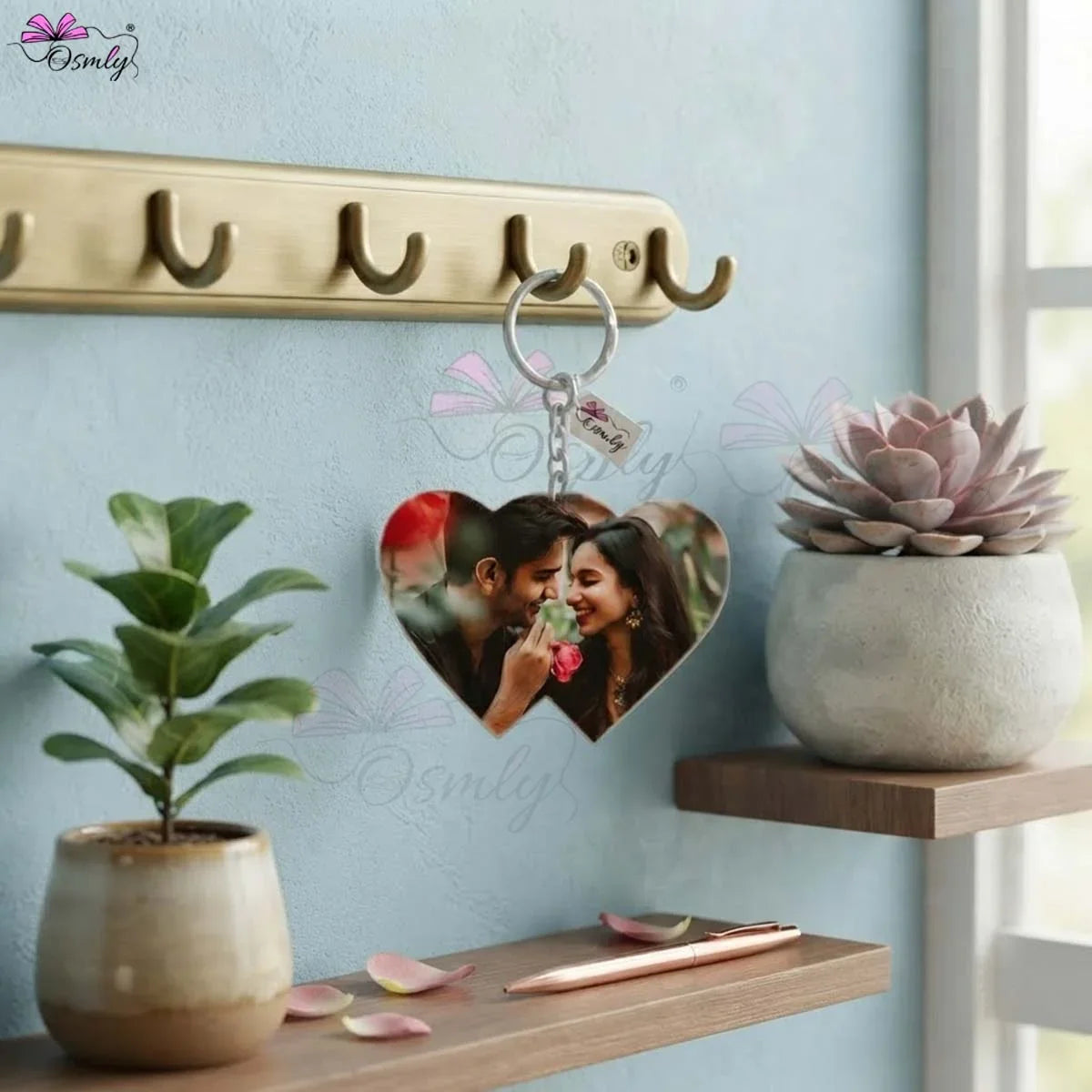 Couple Heart Acrylic Keychain-Key Chain-BusienssJi-BusienssJi