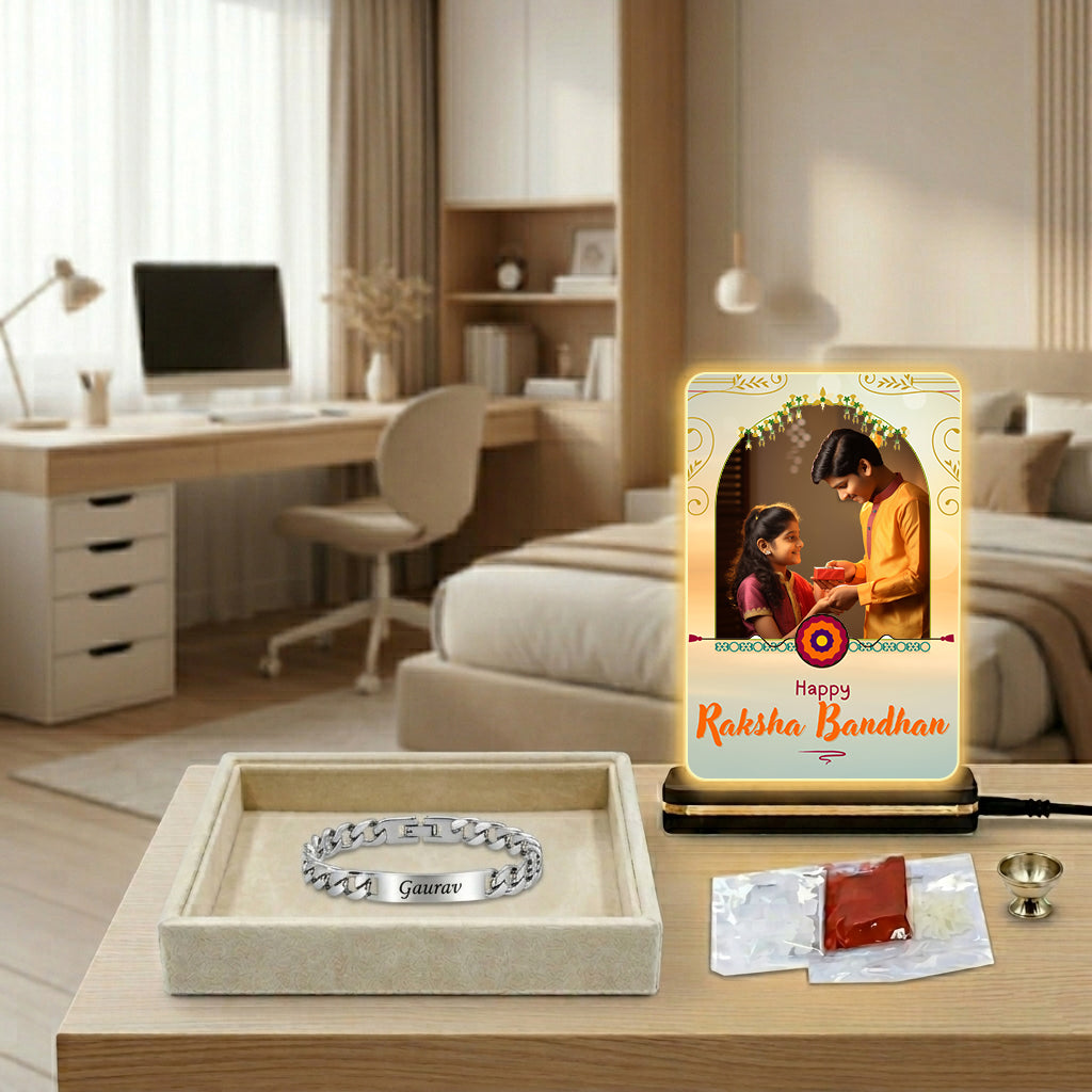 Customized Bracelet Rakhi Combo