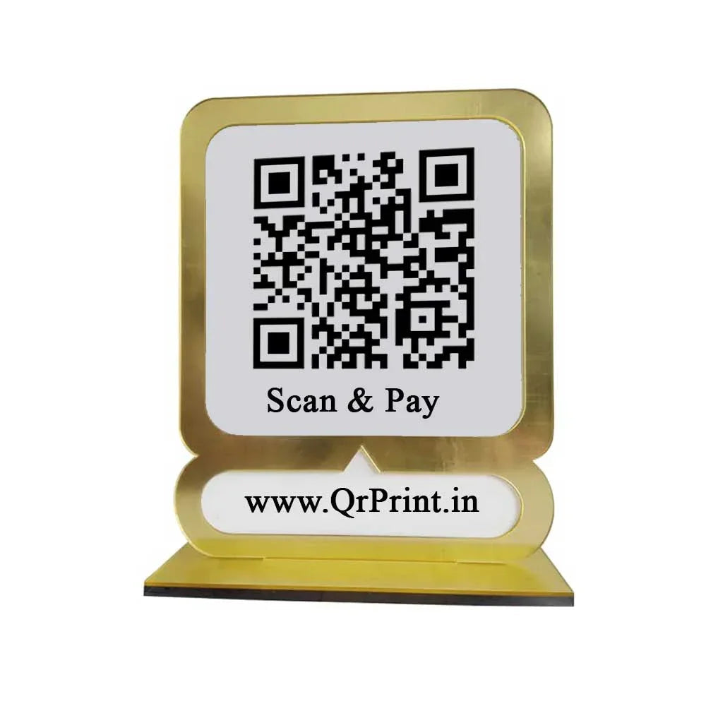 Customized Gold Border QR Stand - OSMLY