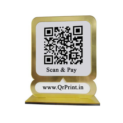 Customized Gold Border QR Stand - OSMLY