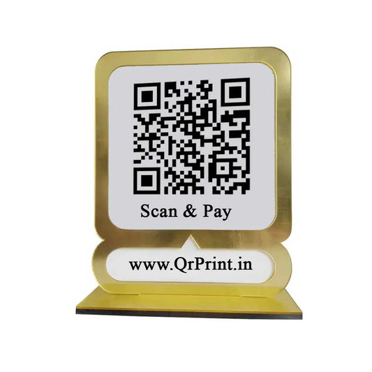 Customized Gold Border QR Stand - OSMLY