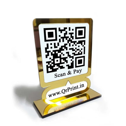 Customized Gold Border QR Stand - OSMLY