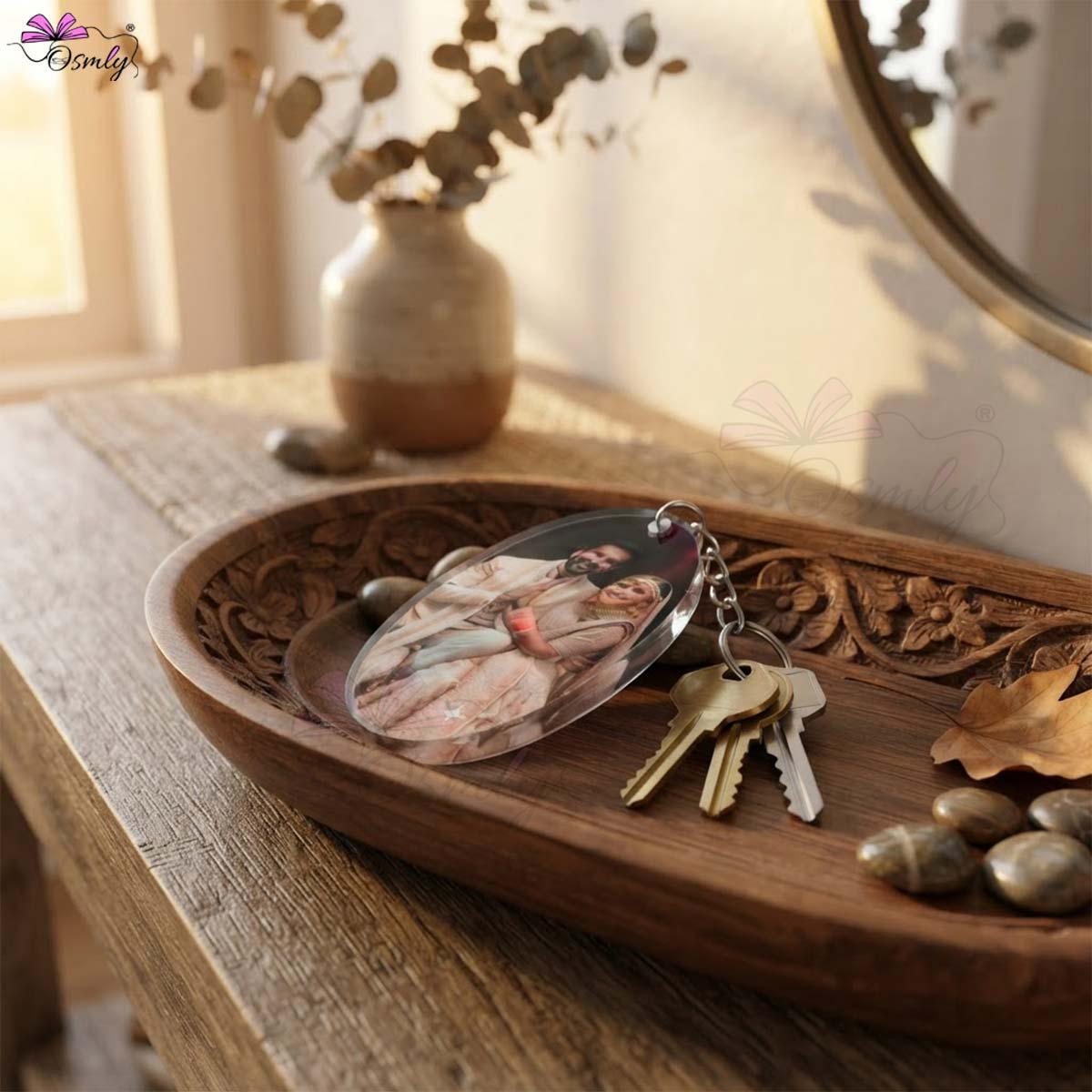 Customized Oval Acrylic Keychain-Key Chain-BusienssJi-BusienssJi