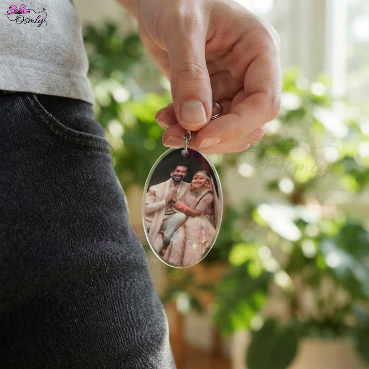 Customized Oval Acrylic Keychain-Key Chain-BusienssJi-BusienssJi