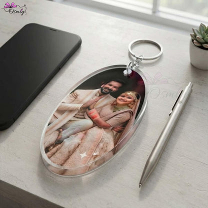 Customized Oval Acrylic Keychain-Key Chain-BusienssJi-BusienssJi