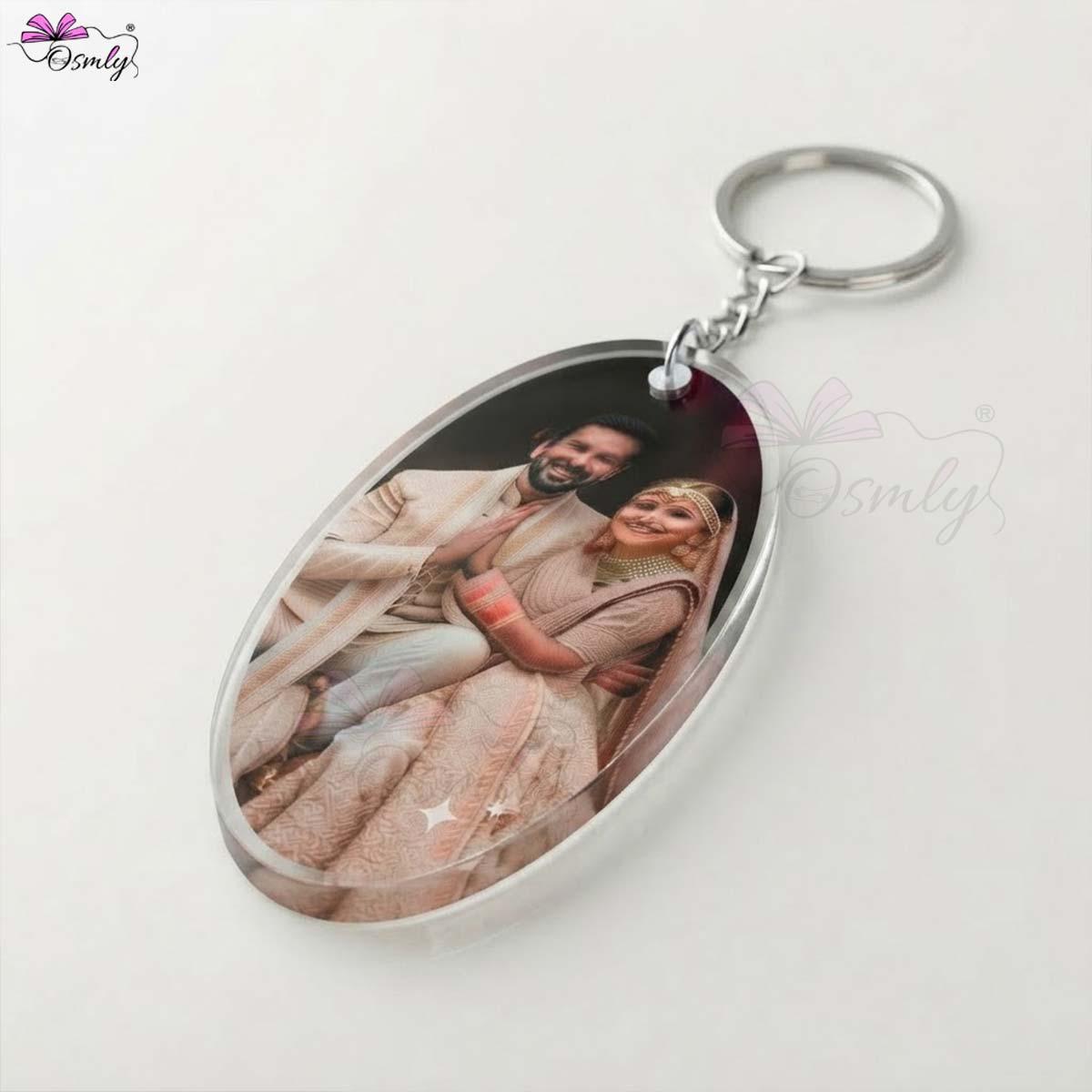Customized Oval Acrylic Keychain-Key Chain-BusienssJi-BusienssJi