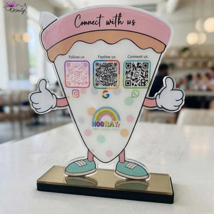 Customized Pizza QR Stand-QR Code Stand-BusienssJi-BusienssJi