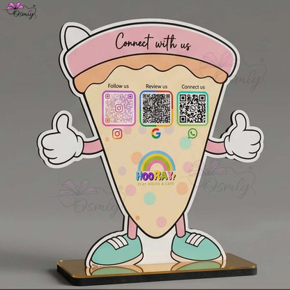 Customized Pizza QR Stand-QR Code Stand-BusienssJi-BusienssJi