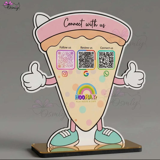 Customized Pizza QR Stand-QR Code Stand-BusienssJi-BusienssJi