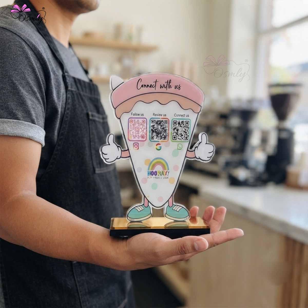Customized Pizza QR Stand-QR Code Stand-BusienssJi-BusienssJi