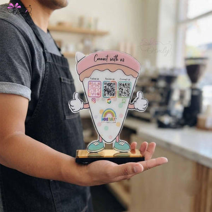 Customized Pizza QR Stand-QR Code Stand-BusienssJi-BusienssJi
