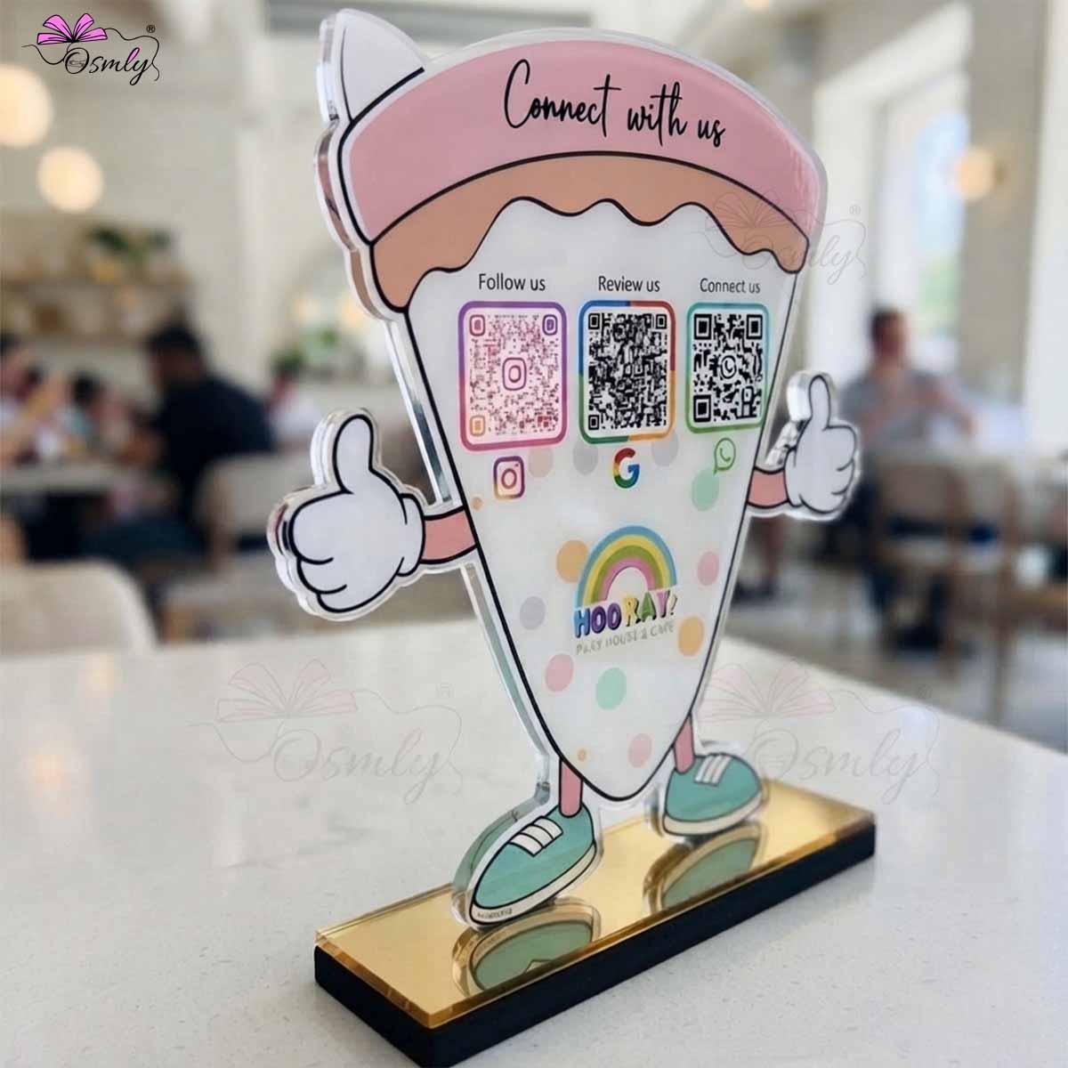 Customized Pizza QR Stand-QR Code Stand-BusienssJi-BusienssJi