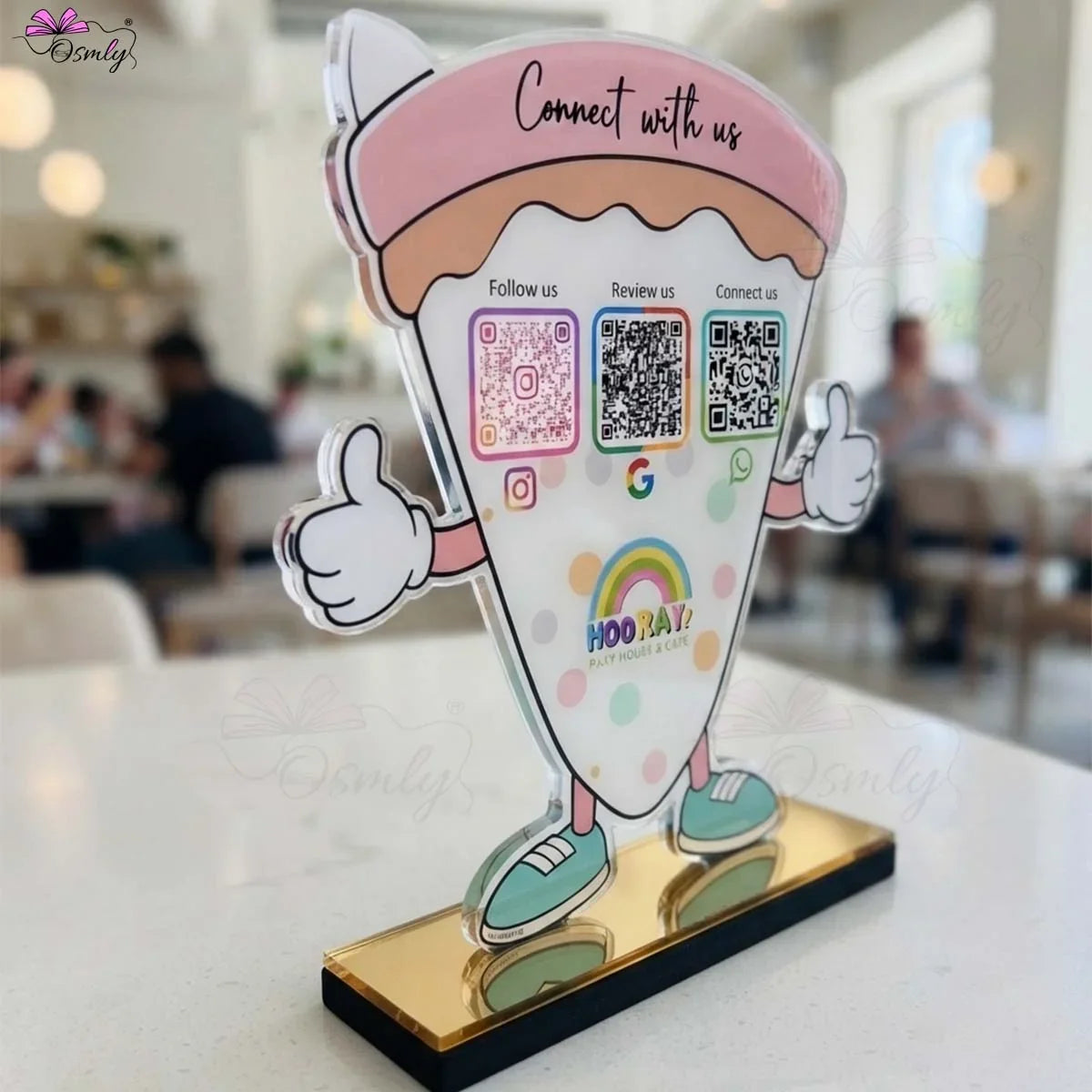 Customized Pizza QR Stand-QR Code Stand-BusienssJi-BusienssJi