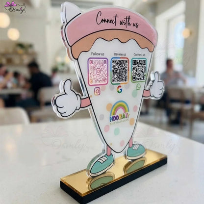 Customized Pizza QR Stand-QR Code Stand-BusienssJi-BusienssJi