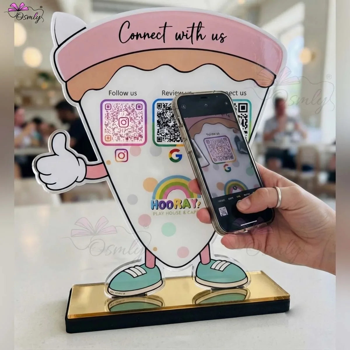 Customized Pizza QR Stand-QR Code Stand-BusienssJi-BusienssJi
