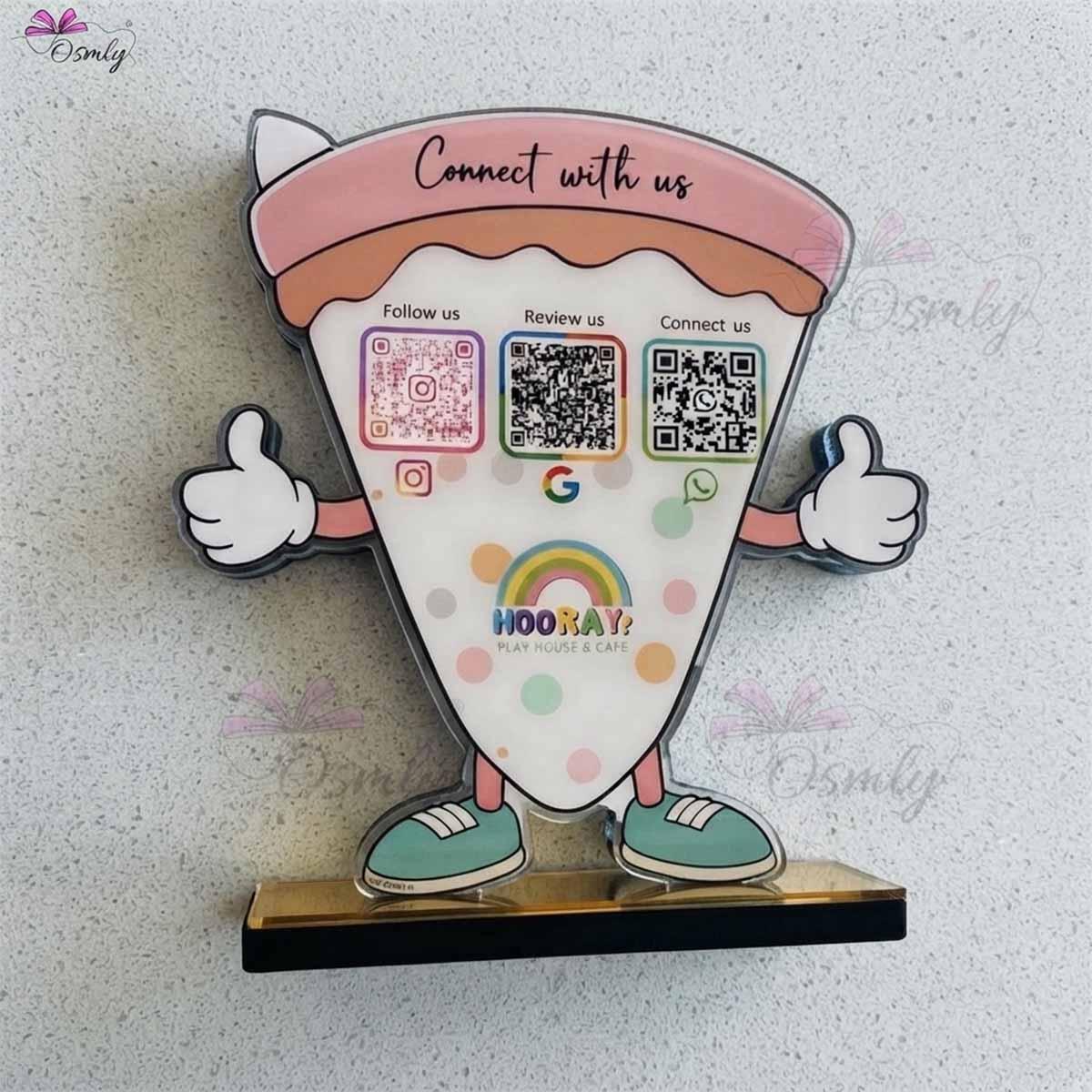 Customized Pizza QR Stand-QR Code Stand-BusienssJi-BusienssJi