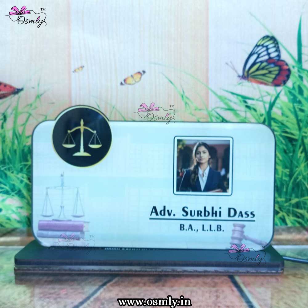 Customized UV Photo Name Plate for Advocate - Premium Name Plate from OSMLY - Just Rs. 689! Shop now at BusienssJi
