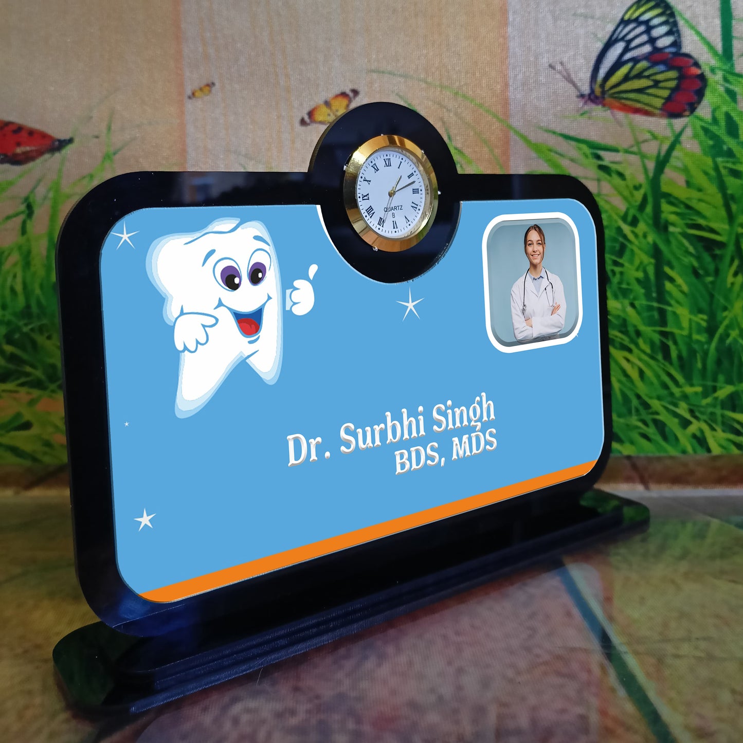 Dentist Table Clock Plaque