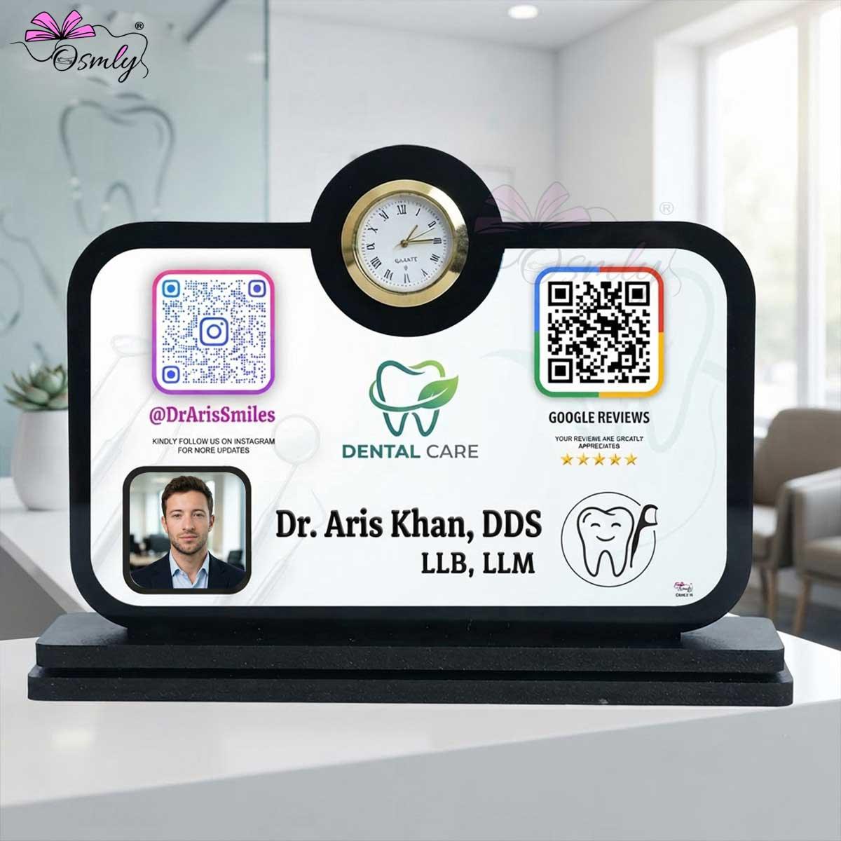 Dentist Clock QR Stand-QR Code Stand-BusienssJi-BusienssJi