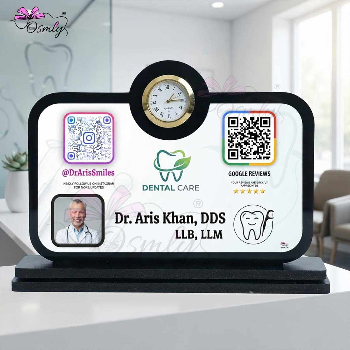 Dentist Clock QR Stand-QR Code Stand-BusienssJi-BusienssJi