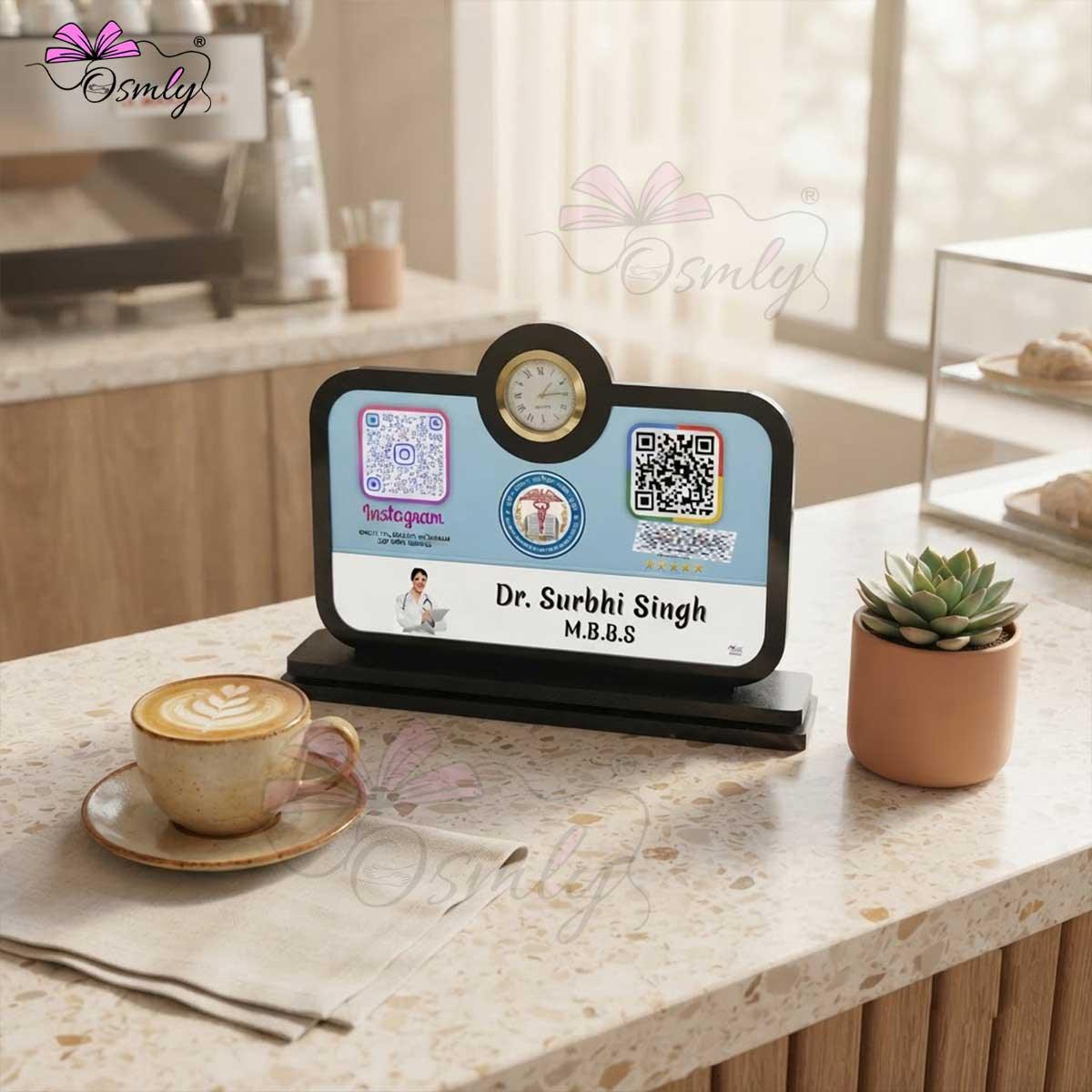 Doctor Clock QR Stand-QR Code Stand-BusienssJi-BusienssJi
