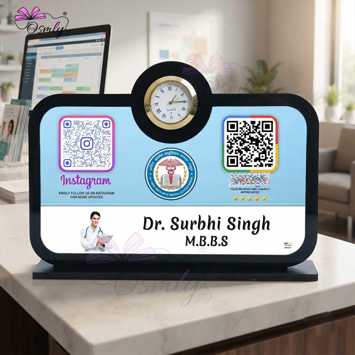 Doctor Clock QR Stand-QR Code Stand-BusienssJi-BusienssJi