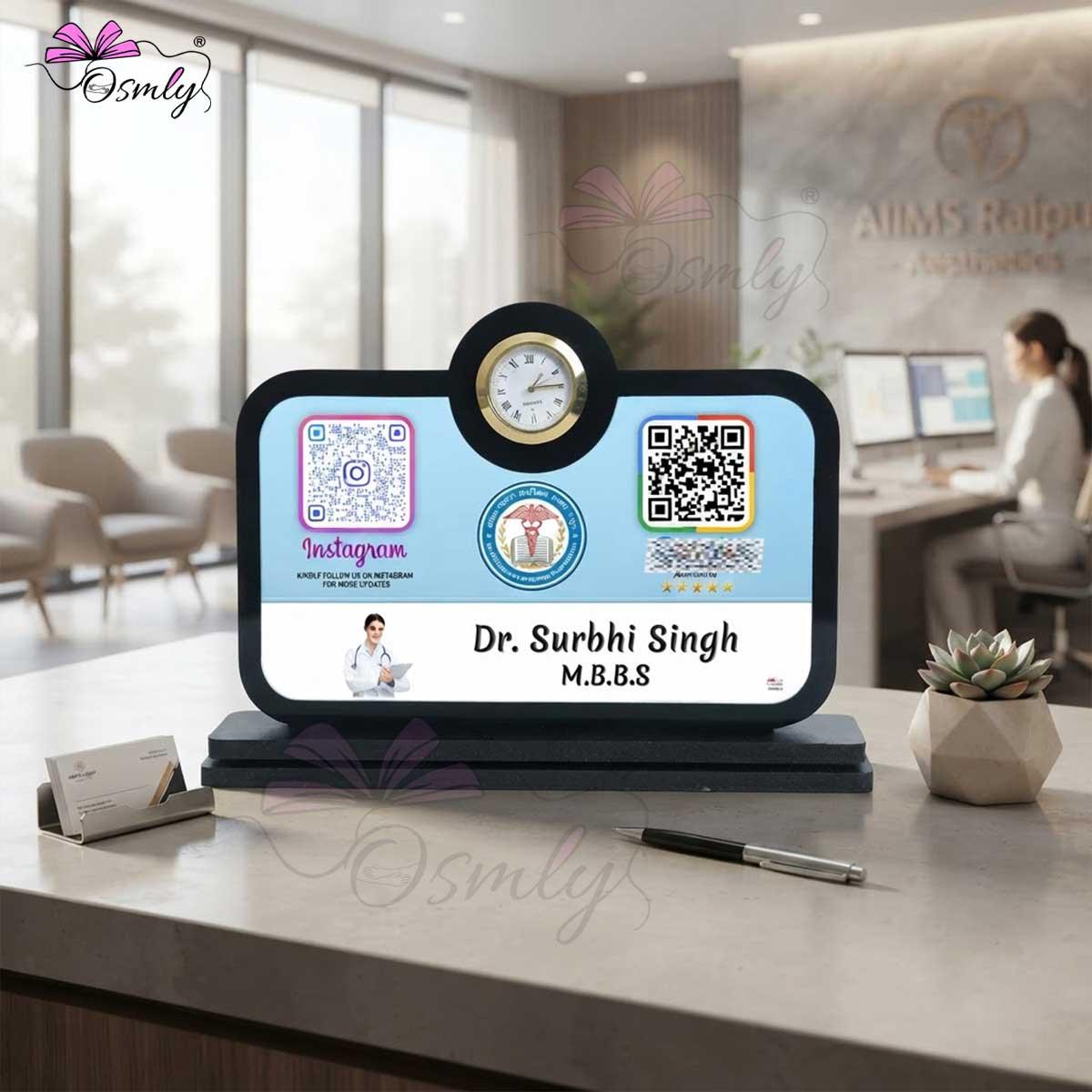Doctor Clock QR Stand-QR Code Stand-BusienssJi-BusienssJi