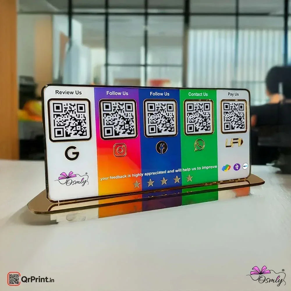 Customized Acrylic Five QR Stand - OSMLY