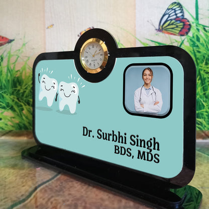 Dentist Table Clock Plaque