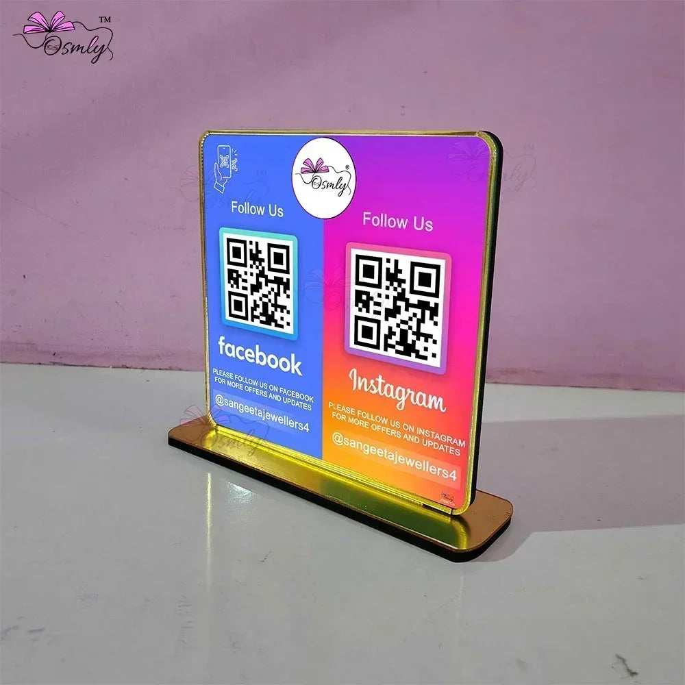 Facebook Instagram QR Stand-QR Code Stand-BusienssJi-BusinessJi