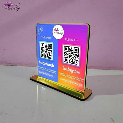 Facebook Instagram QR Stand-QR Code Stand-BusienssJi-BusinessJi