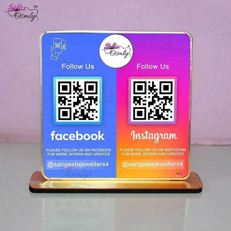 Facebook Instagram QR Stand-QR Code Stand-BusienssJi-BusinessJi