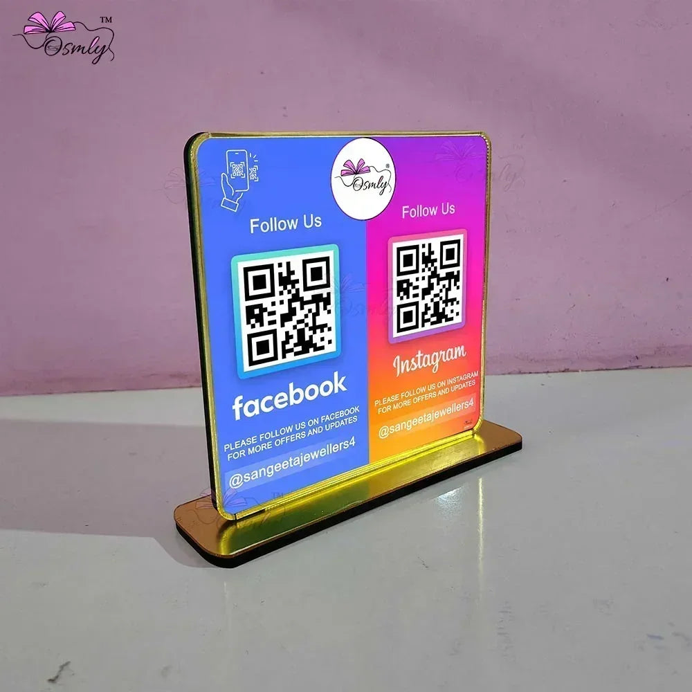 Facebook Instagram QR Stand-QR Code Stand-BusienssJi-BusinessJi