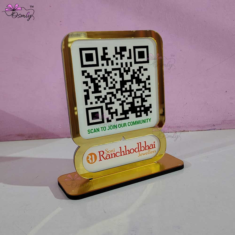 Gold Border Single QR Stand